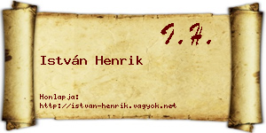 István Henrik névjegykártya