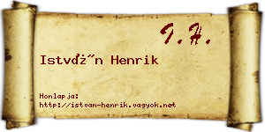 István Henrik névjegykártya