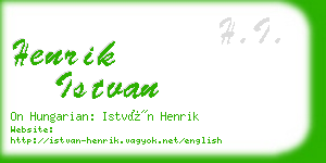 henrik istvan business card